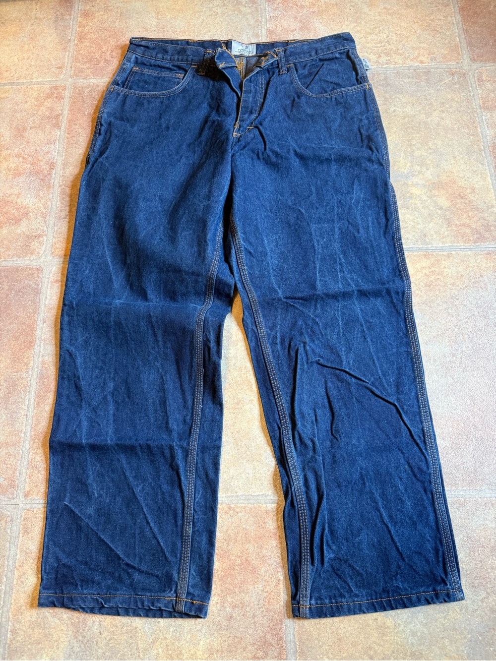 Men's Dark Blue Straight-Leg Jeans
